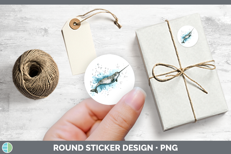 Narwhal Whales Sketch Stickers Design