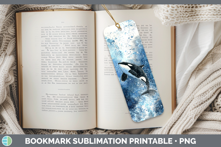 Orca Killer Whale Whales Sketch Bookmark Sublimation Design