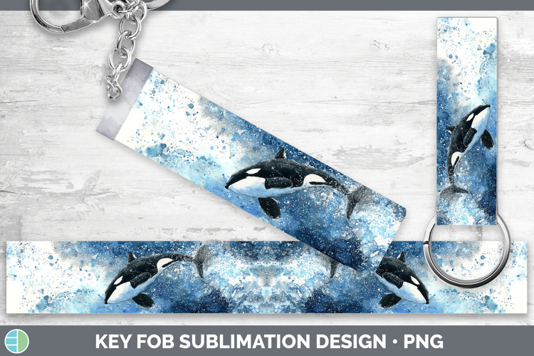 Orca Killer Whale Whales Sketch Key Fob Sublimation Design