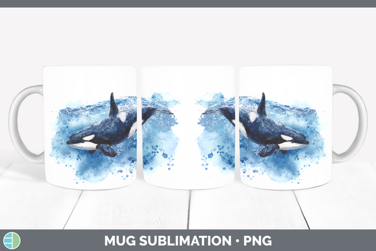 Orca Killer Whale Whales Sketch Mug Wrap Sublimation Design