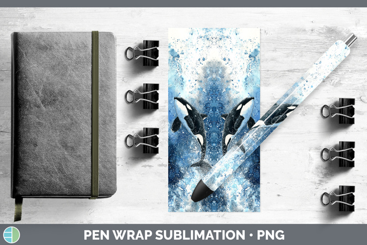 Orca Killer Whale Whales Sketch Pen Wrap Sublimation Design