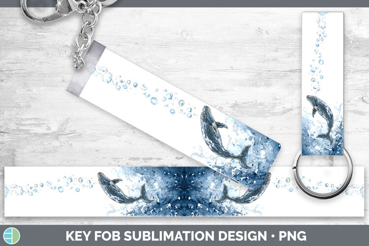 GorgeousWhales Sketch Key Fob design.