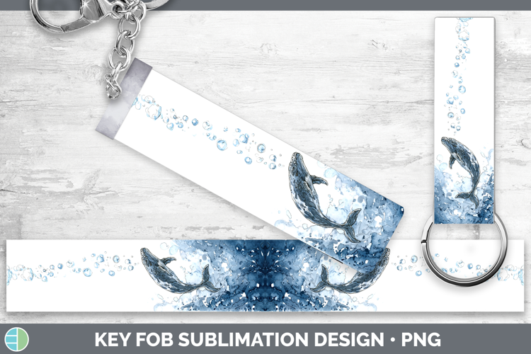 Pygmy Sperm Whale Whales Sketch Key Fob Sublimation Design