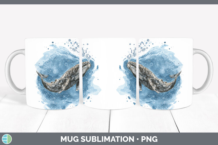 GorgeousWhales Sketch Mug Wrap design.