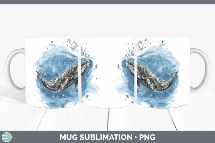 Pygmy Sperm Whale Whales Sketch Mug Wrap Sublimation Design
