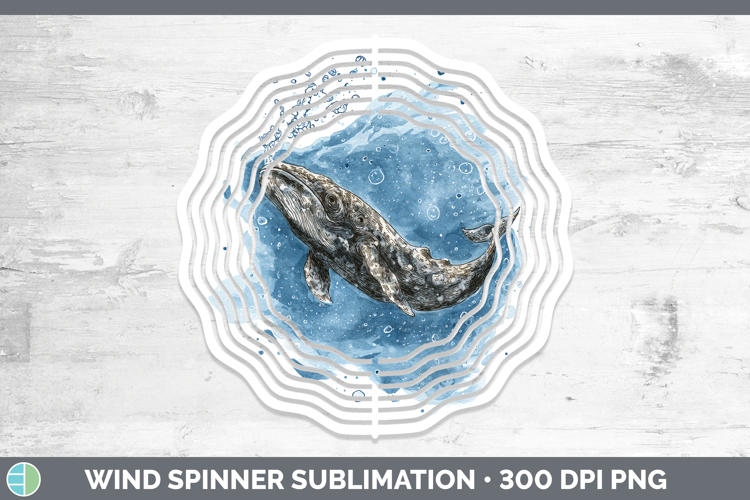 Pygmy Sperm Whale Whales Sketch Wind Spinner Sublimation Des
