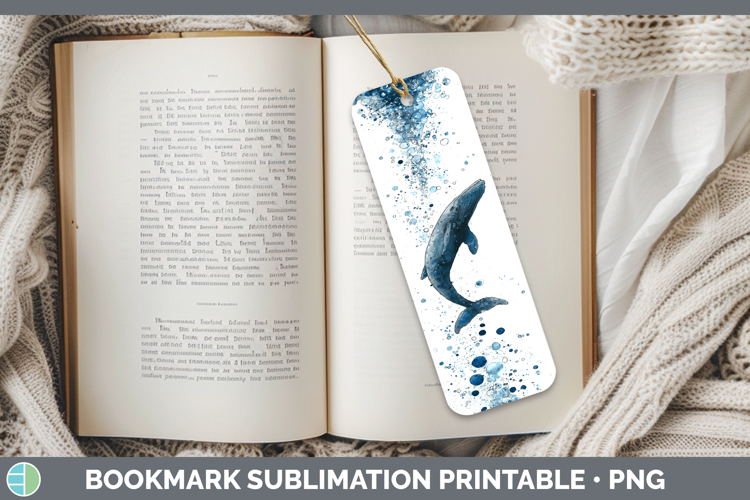 Right Whale Whales Sketch Bookmark Sublimation Design