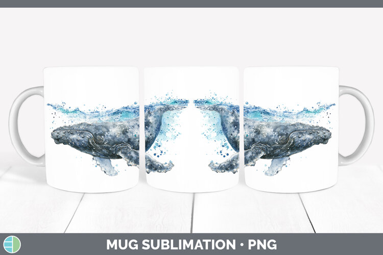 GorgeousWhales Sketch Mug Wrap design.