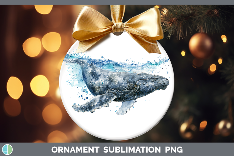 Right Whale Whales Sketch Ornament Sublimation Design