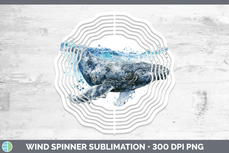 GorgeousWhales Sketch Wind Spinner design.