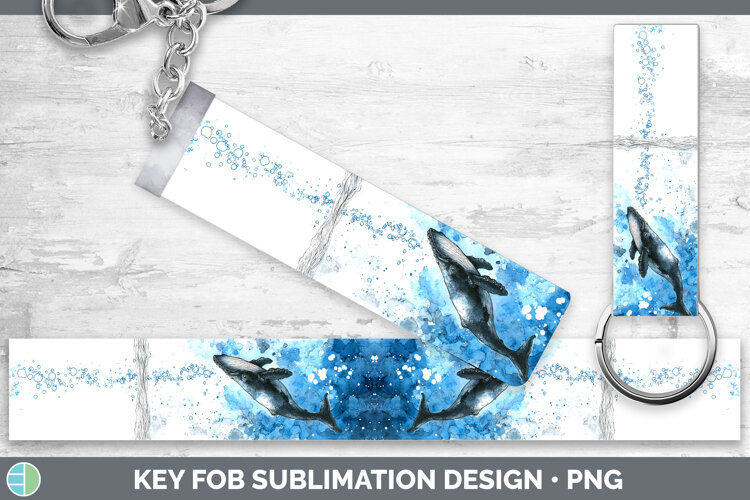 GorgeousWhales Sketch Key Fob design.