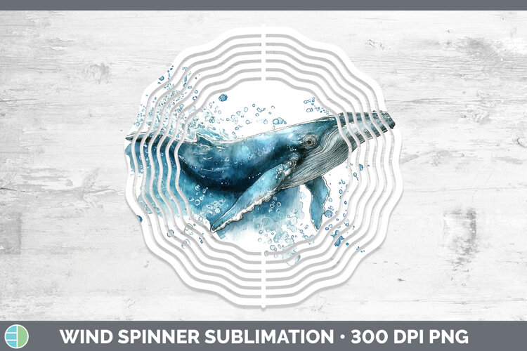 GorgeousWhales Sketch Wind Spinner design.