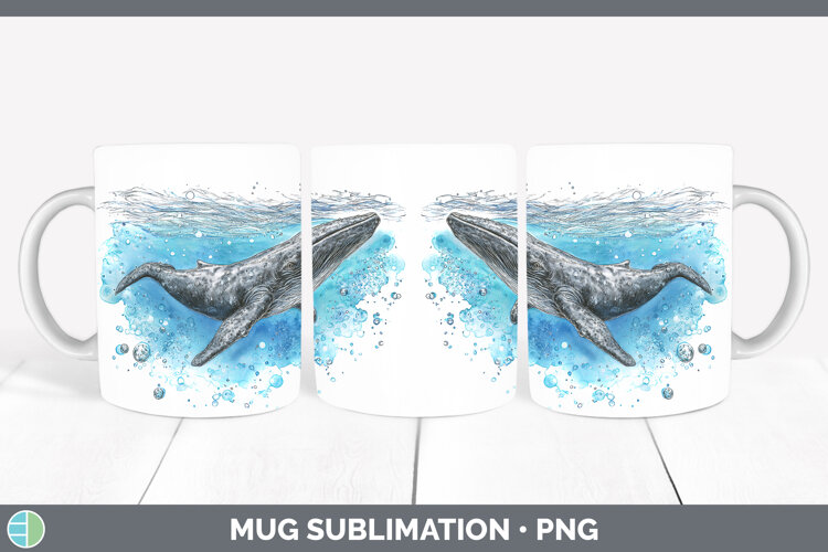 GorgeousWhales Sketch Mug Wrap design.