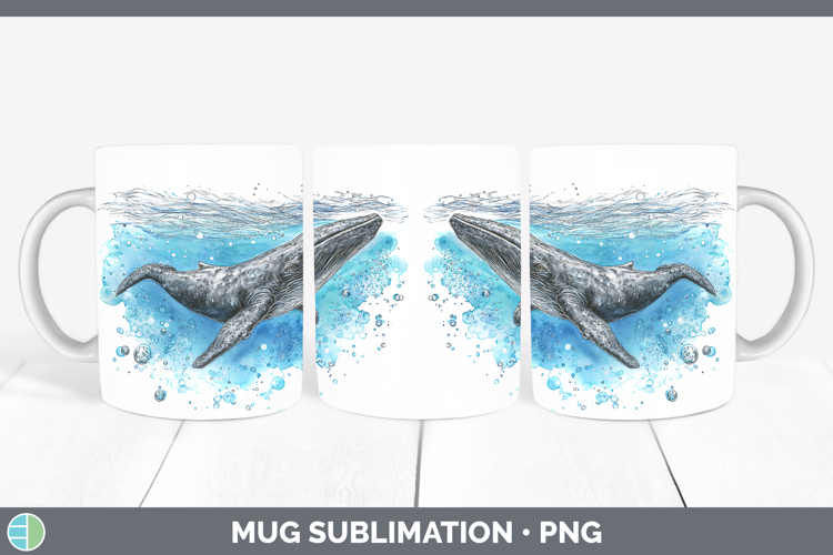 Sperm Whale Whales Sketch Mug Wrap Sublimation Design
