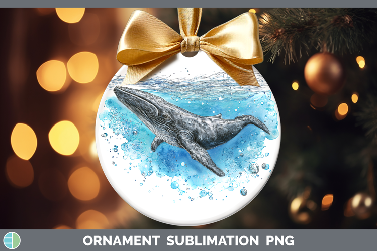 Sperm Whale Whales Sketch Ornament Sublimation Design