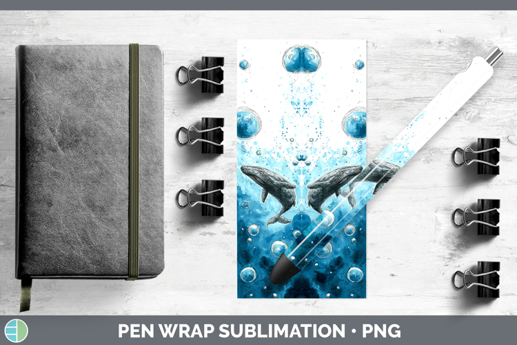 Sperm Whale Whales Sketch Pen Wrap Sublimation Design