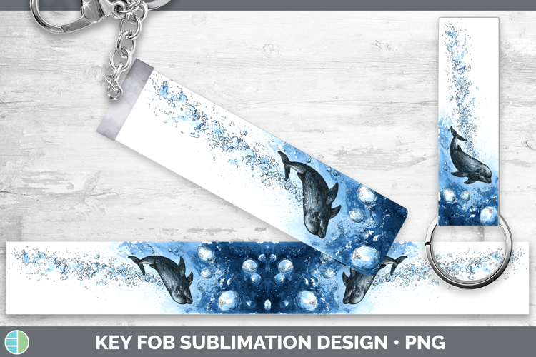Vaquita Whales Sketch Key Fob Sublimation Design