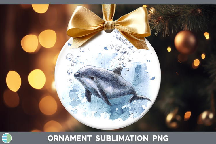 Vaquita Whales Sketch Ornament Sublimation Design