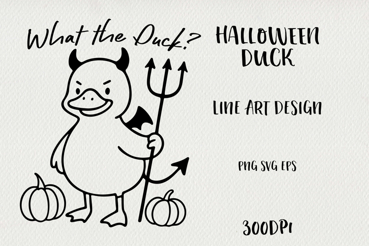 Line Art Cute Halloween Duck | EPS, SVG, PNG