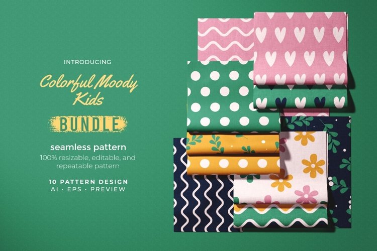 Colorful Moody Kids - Seamless Pattern example image 1