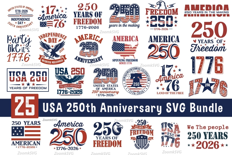 USA 250th anniversary SVG Bundle, America SVG, 4th of July