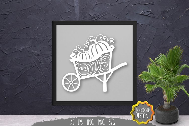 Wheelbarrow Autumn Papercut example image 1