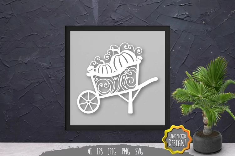 Wheelbarrow Autumn Papercut