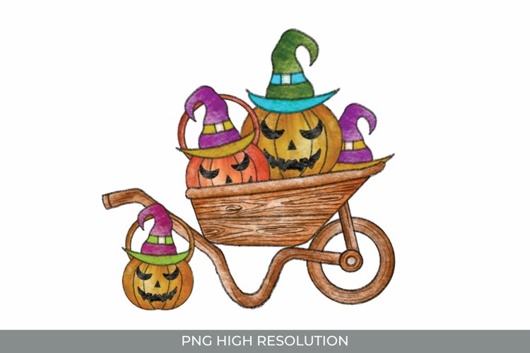 Wheelbarrow Halloween Hand Painted example image 1