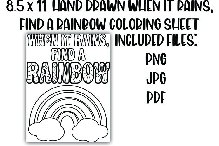 When it Rains, Find a Rainbow Positive Coloring Sheet example image 1