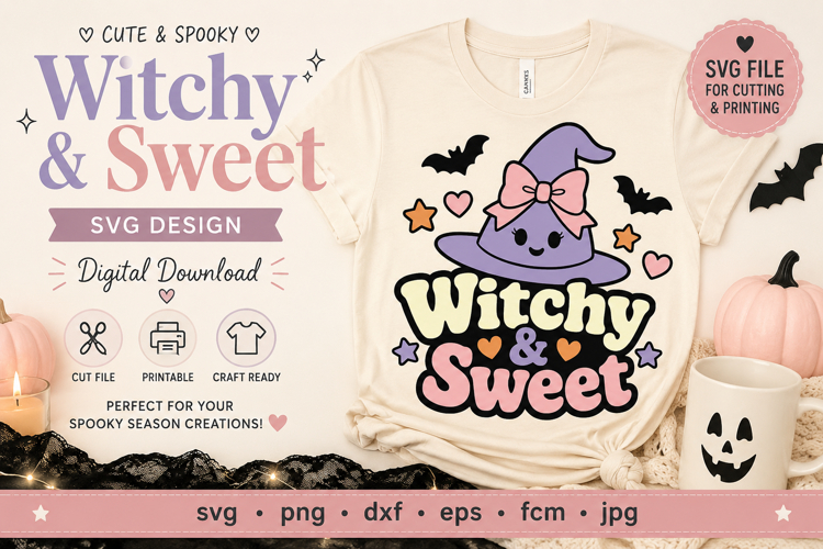 Witchy & Sweet SVG File | Cute pastel Halloween SVG