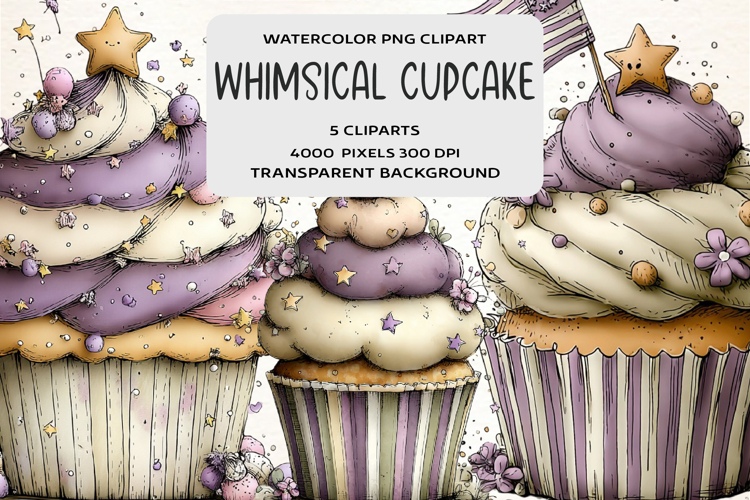 Whimsical 4th Of July Cupcake Clipart