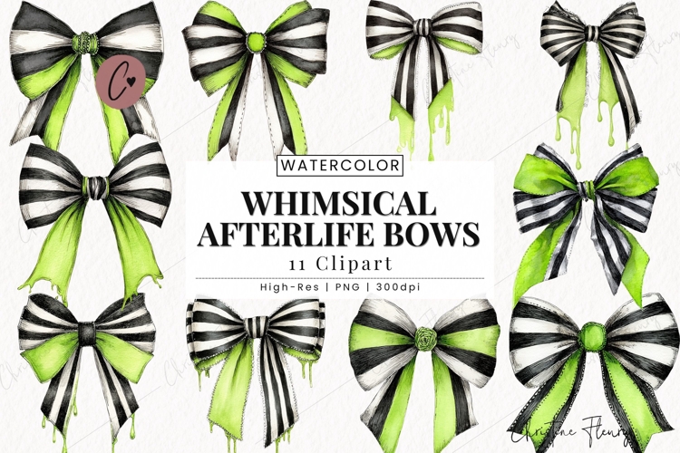 Whimsical Afterlife Bow Clipart Bundle