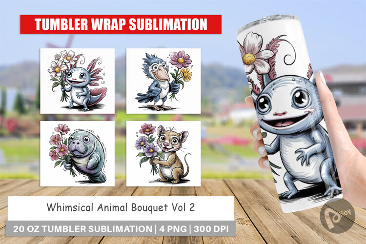 Tumbler Whimsical Animal Bouquet example image 1