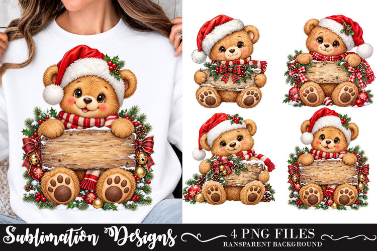 Whimsical Animal Christmas Clipart, Christmas Animals PNG example image 1