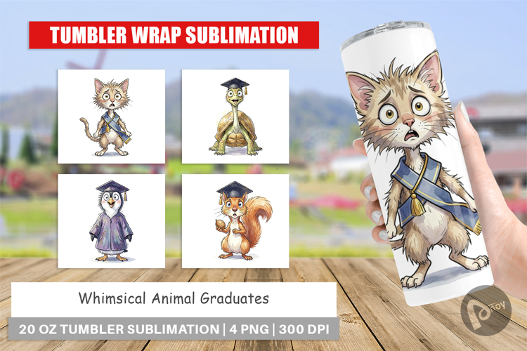 Whimsical Animal Graduates Tumbler