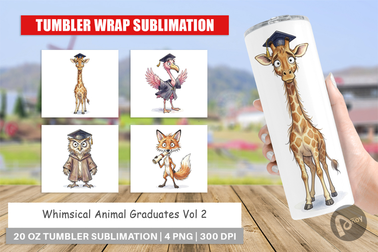 Whimsical Animal Graduates Tumbler