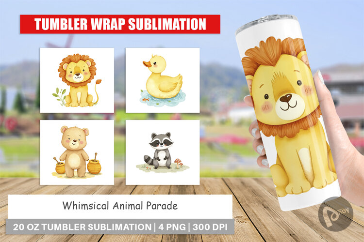 Tumbler Whimsical Animal Parade example image 1