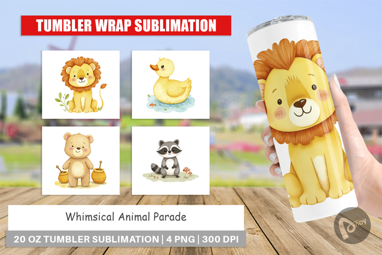 Tumbler Whimsical Animal Parade
