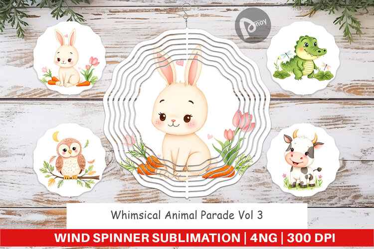 Wind Spinner Whimsical Animal Parade example image 1