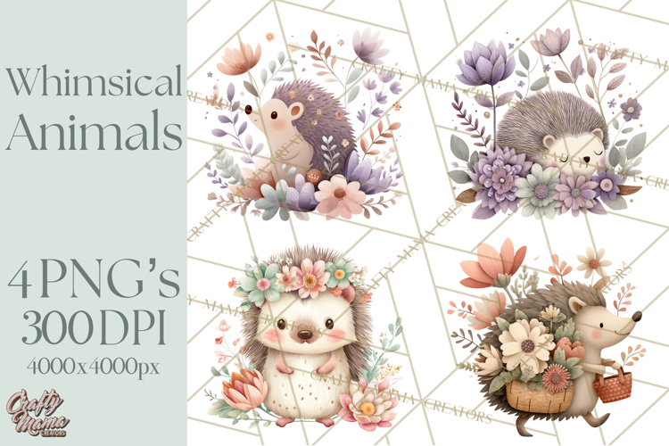 Spring Garden Animals Clipart, Whimsical Bunny Duck Frog Png