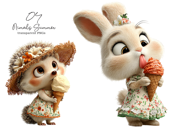 Whimsical Animals Summer Clipart