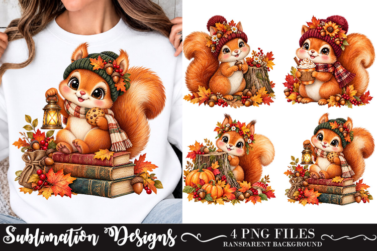 Whimsical Autumn Animals Clipart, Fall Animals PNG