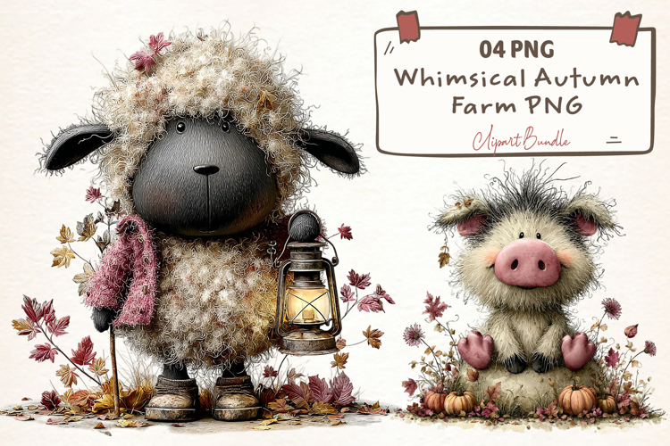 Whimsical Autumn Farm Clipart PNG