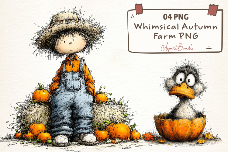 Whimsical Autumn farm Clipart