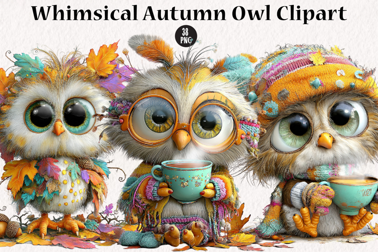 Whimsical Autumn Owl Clipart