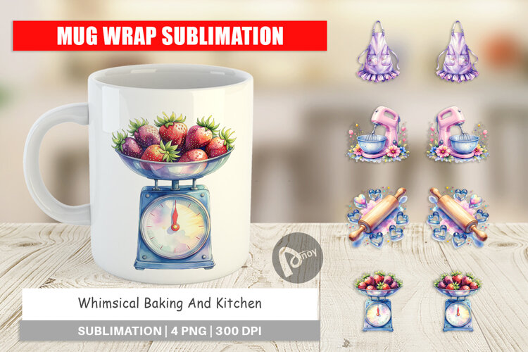 Baking Queen Kitchen Mug Wrap example image 1