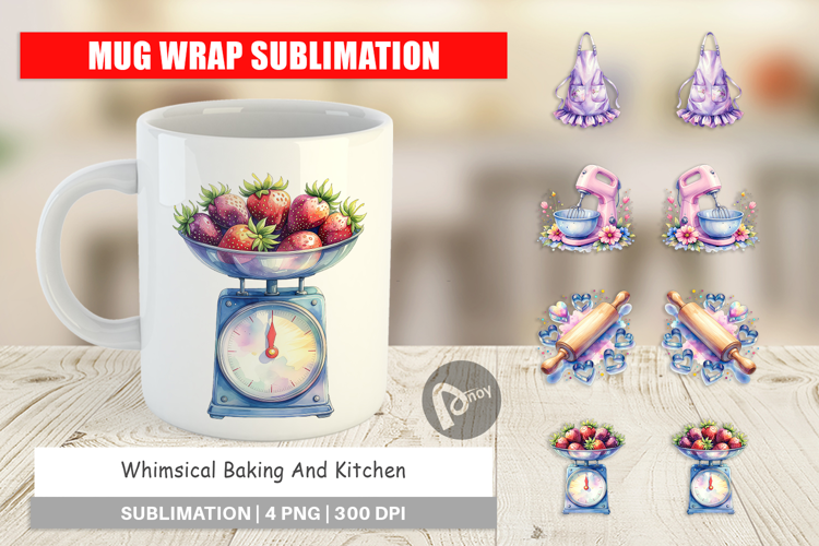 Baking Queen Kitchen Mug Wrap