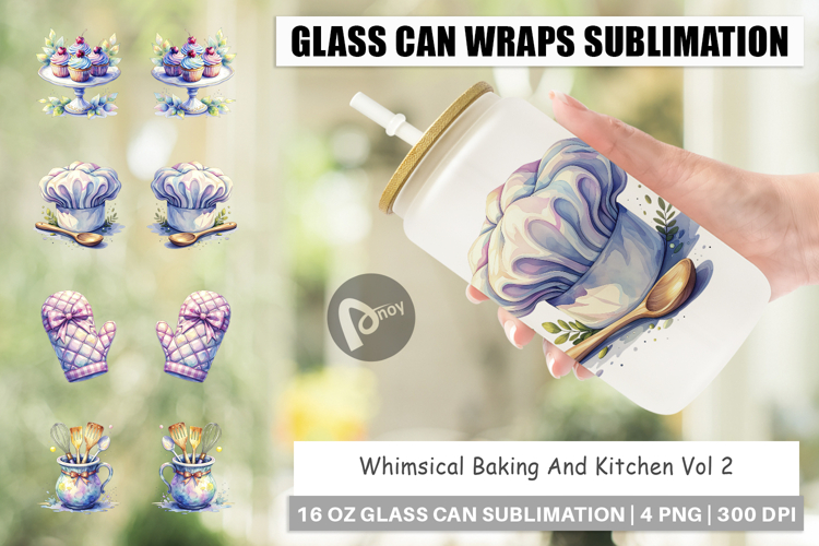 Baking Queen Kitchen Glass Can