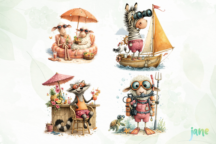 Whimsical Beach Animals