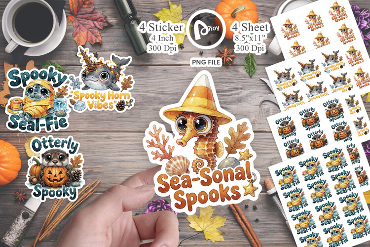 Big-Eyed Ocean Monsters Sticker example image 1